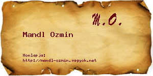 Mandl Ozmin névjegykártya